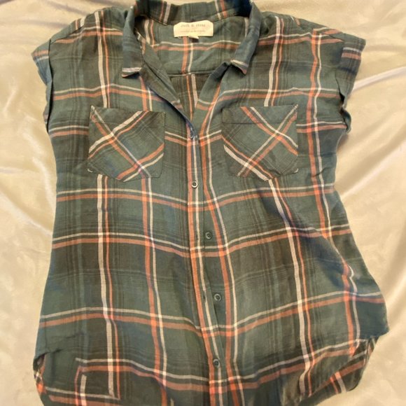 cloth & stone Tops - Cloth & Stone Plaid Sleeveless Button Down Sz S